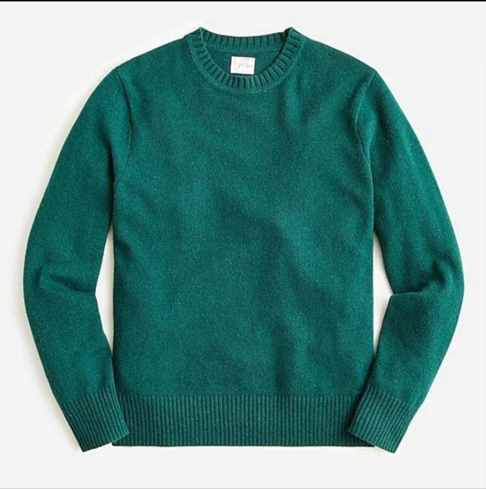 J.CREW Rugged Merino Wool Crewneck Sweater Men's SM Dk. Forest Green BNWT $90